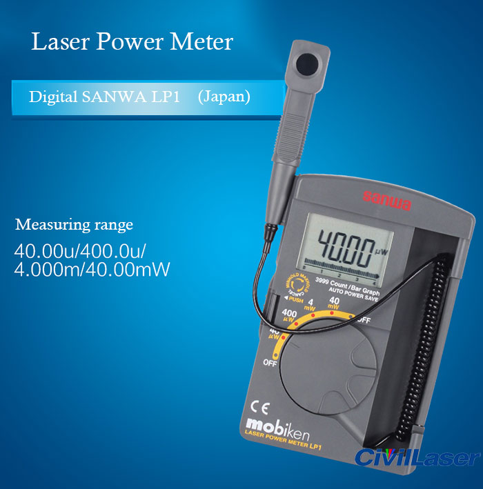 Digital SANWA LP1 Laser Power Meter Pocket optical sensor 400nm~1100nm 0.01uW~39.99mW - Click Image to Close